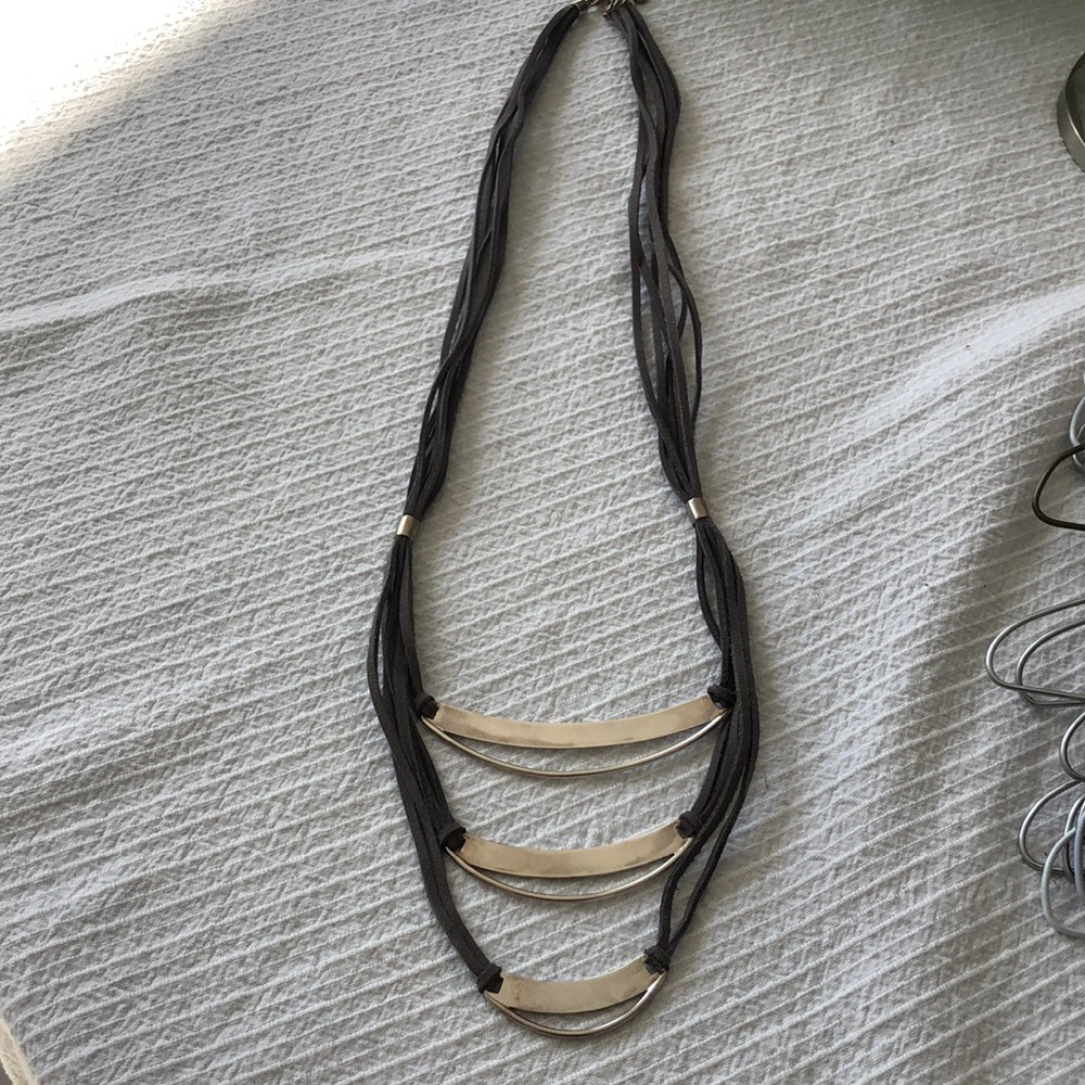 Woman’s leather and sterling necklace!